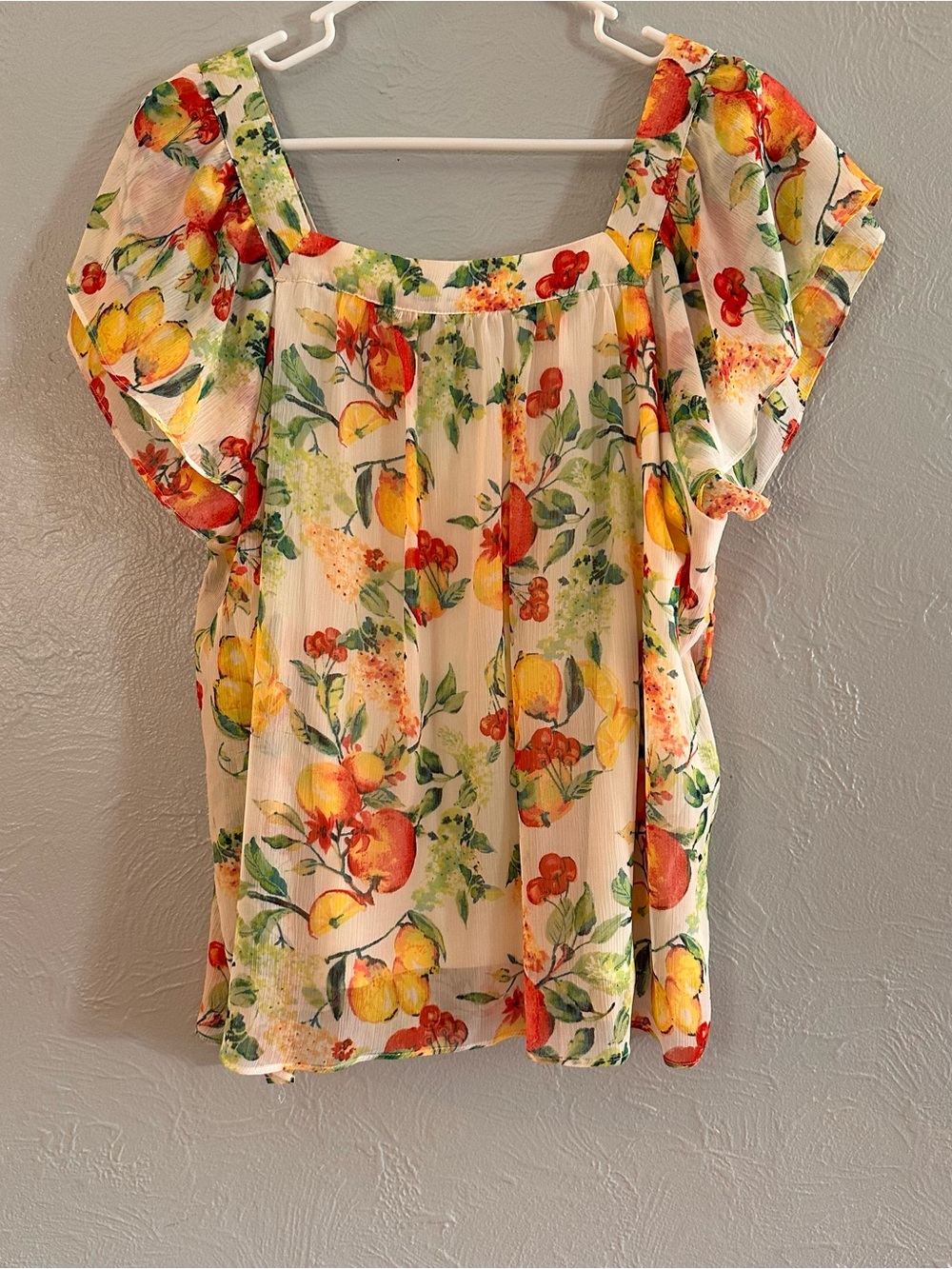 LC Lauren Conrad Floral Ruffle Blouse | Size Large | Romantic Cottagecore Top - Picture 3 of 7